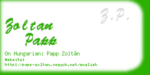 zoltan papp business card